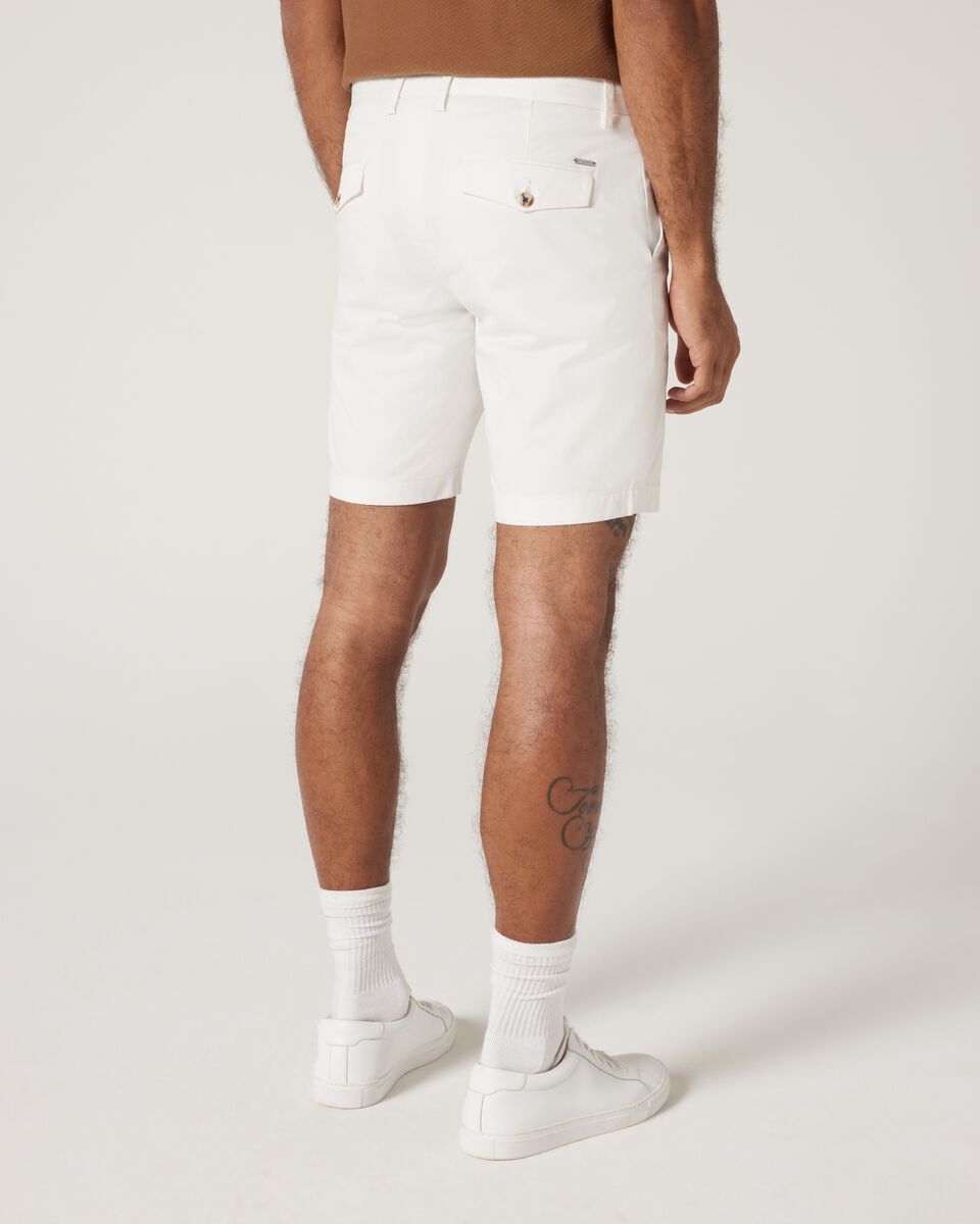 Slim Stretch Cotton Stretch Chino Short, White, hi-res